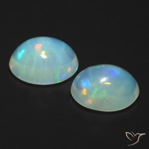Pedras preciosas de Opala Multicolorido natural de 1.78 ct, oval, Transparente
