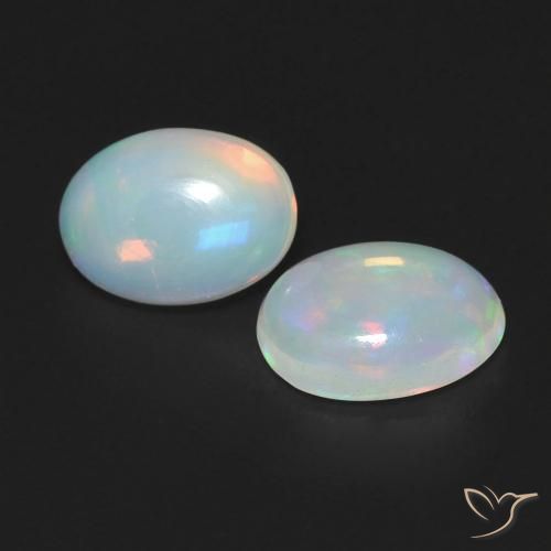 Pedras preciosas de Opala Multicolorido natural de 0.94 ct, oval, Transparente