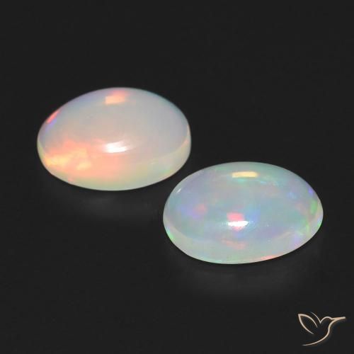 Pedras preciosas de Opala Multicolorido natural de 0.94 ct, oval, Transparente
