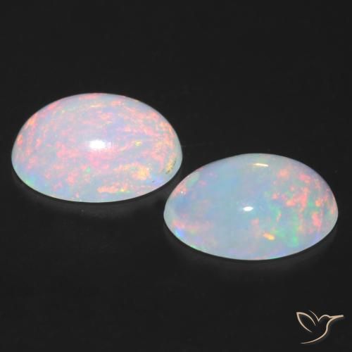 Pedras preciosas de Opala Multicolorido natural de 0.81 ct, oval, Transparente