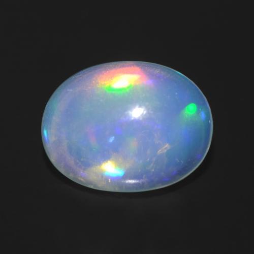 Opala multicolorido natural 1,23ct, corte oval, transparente
