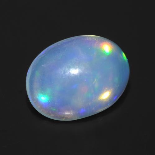 Opala multicolorido natural 1,23ct, corte oval, transparente