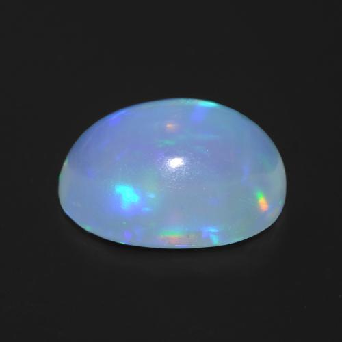 Opala multicolorido natural 1,23ct, corte oval, transparente