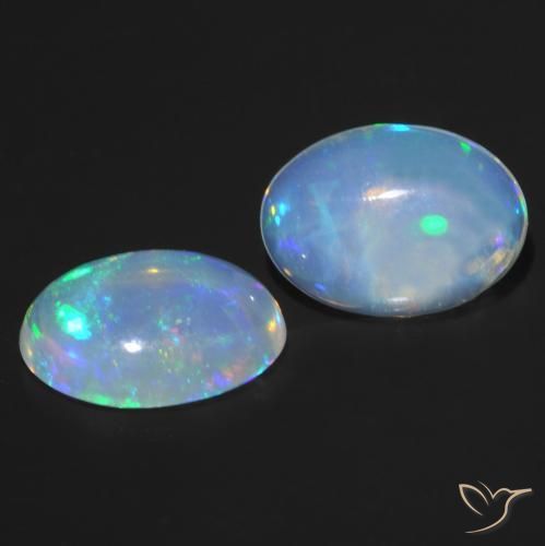 Pedras preciosas de Opala Multicolorido natural de 0.94 ct, oval, Transparente