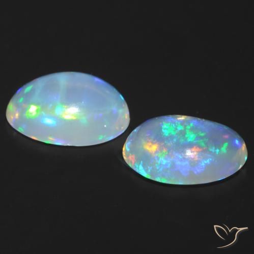 Pedras preciosas de Opala Multicolorido natural de 0.94 ct, oval, Transparente
