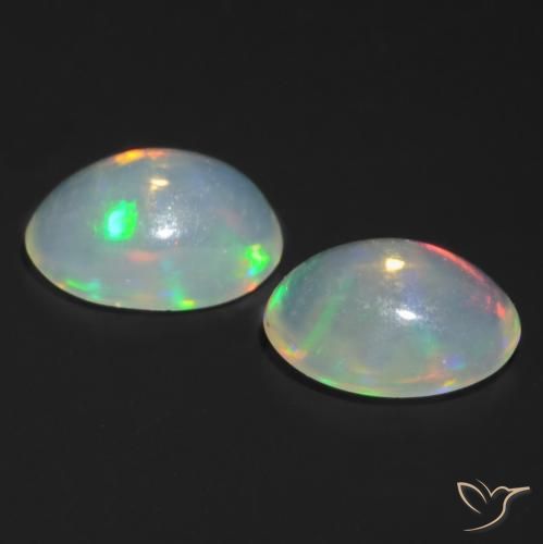 Pedras preciosas de Opala Multicolorido natural de 0.89 ct, oval, Transparente