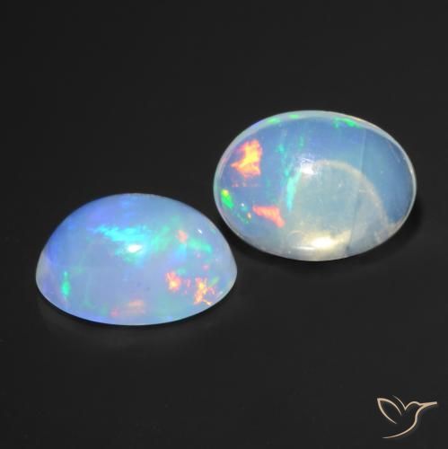 Pedras preciosas de Opala Multicolorido natural de 1.62 ct, oval, Transparente