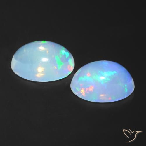 Pedras preciosas de Opala Multicolorido natural de 1.62 ct, oval, Transparente