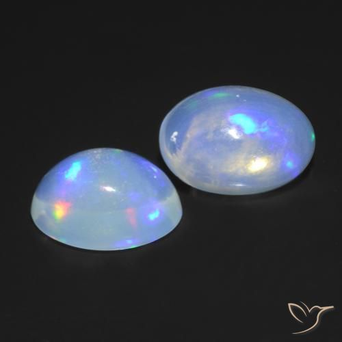 Pedras preciosas de Opala Multicolorido natural de 1.07 ct, oval, Transparente