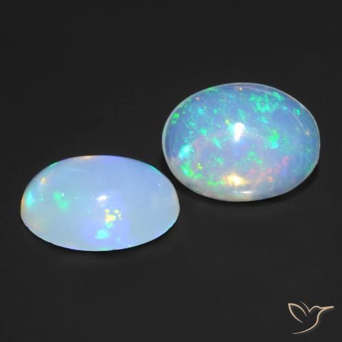 Pedras preciosas de Opala Multicolorido natural de 1.30 ct, oval, Transparente