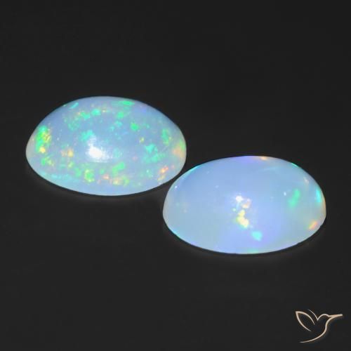 Pedras preciosas de Opala Multicolorido natural de 1.30 ct, oval, Transparente
