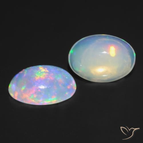 Pedras preciosas de Opala Multicolorido natural de 0.85 ct, oval, Transparente