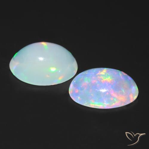 Pedras preciosas de Opala Multicolorido natural de 0.85 ct, oval, Transparente