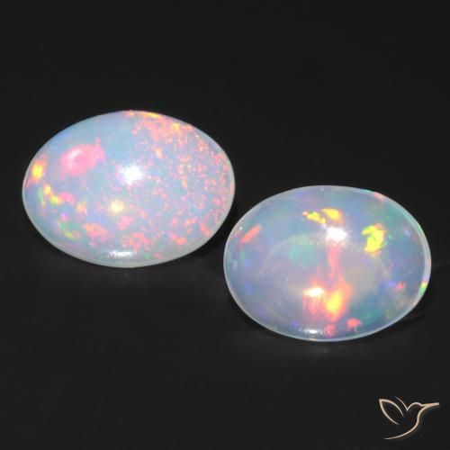 0.82ctw Natural Multicolorido Opala, oval, Transparente