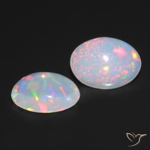 Pedras preciosas de Opala Multicolorido natural de 0.82 ct, oval, Transparente