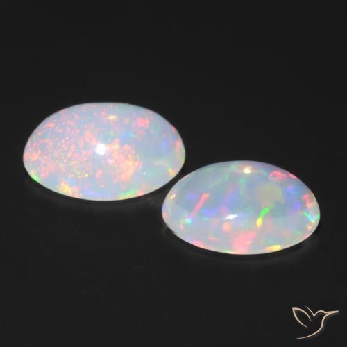 Pedras preciosas de Opala Multicolorido natural de 0.82 ct, oval, Transparente