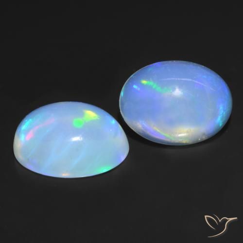 Pedras preciosas de Opala Multicolorido natural de 1.61 ct, oval, Transparente