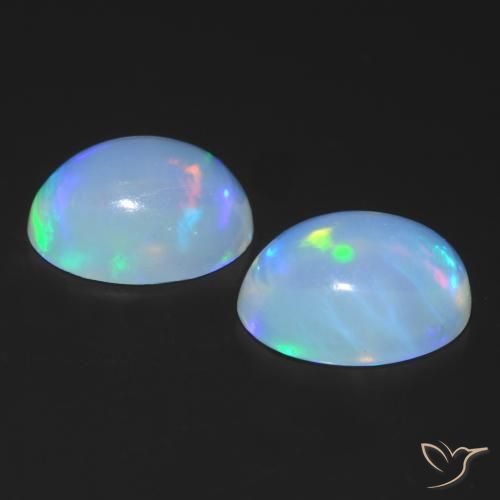 Pedras preciosas de Opala Multicolorido natural de 1.61 ct, oval, Transparente
