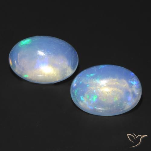 0.78ctw Natural Multicolorido Opala, oval, Transparente