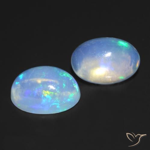 Pedras preciosas de Opala Multicolorido natural de 0.78 ct, oval, Transparente