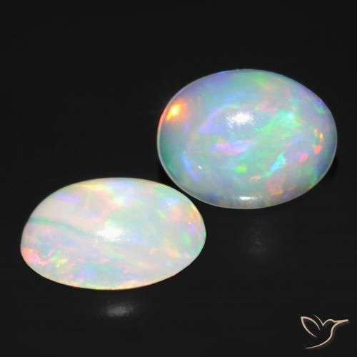 Pedras preciosas de Opala Multicolorido natural de 1.48 ct, oval, Transparente