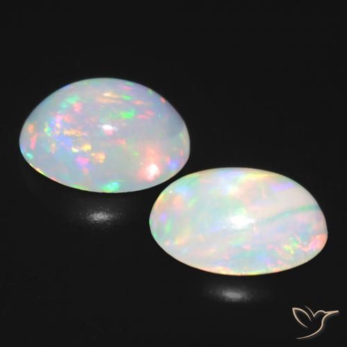 Pedras preciosas de Opala Multicolorido natural de 1.48 ct, oval, Transparente