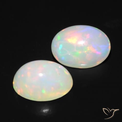 Pedras preciosas de Opala Multicolorido natural de 1.72 ct, oval, Translúcido