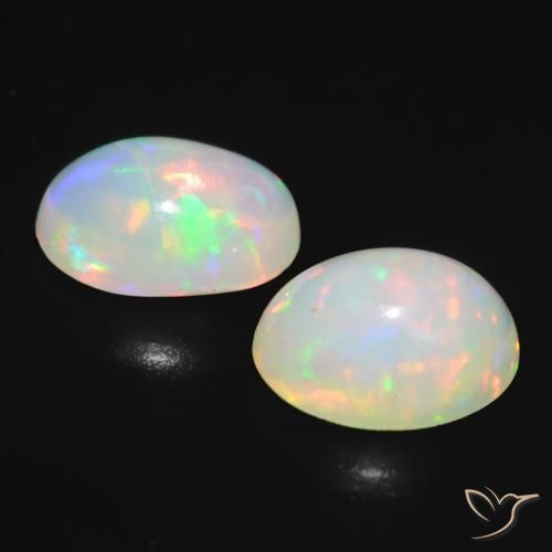 Pedras preciosas de Opala Multicolorido natural de 1.72 ct, oval, Translúcido