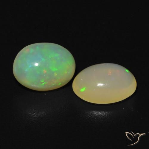 Pedras preciosas de Opala Multicolorido natural de 0.99 ct, oval, Transparente