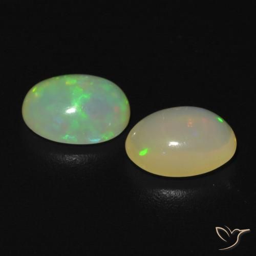 Pedras preciosas de Opala Multicolorido natural de 0.99 ct, oval, Transparente