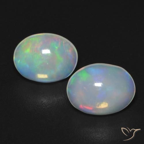 0.95ctw Natural Multicolorido Opala, oval, Transparente