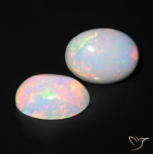 Pedras preciosas de Opala Multicolorido natural de 1.39 ct, oval, Translúcido