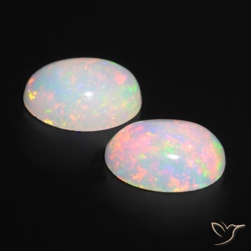 Pedras preciosas de Opala Multicolorido natural de 1.39 ct, oval, Translúcido