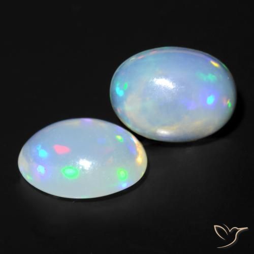Pedras preciosas de Opala Multicolorido natural de 1.65 ct, oval, Transparente