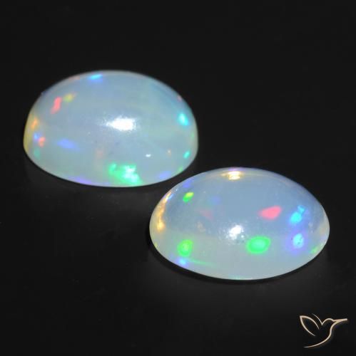 Pedras preciosas de Opala Multicolorido natural de 1.65 ct, oval, Transparente