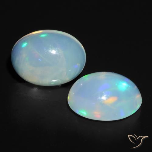 Pedras preciosas de Opala Multicolorido natural de 1.64 ct, oval, Transparente