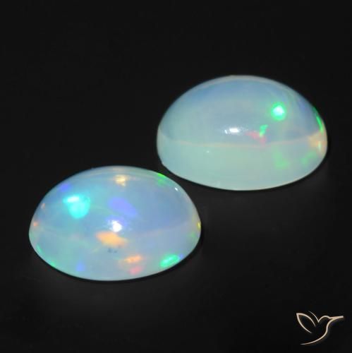 Pedras preciosas de Opala Multicolorido natural de 1.64 ct, oval, Transparente