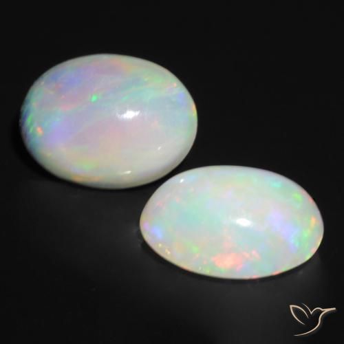 Pedras preciosas de Opala Multicolorido natural de 1.11 ct, oval, Translúcido