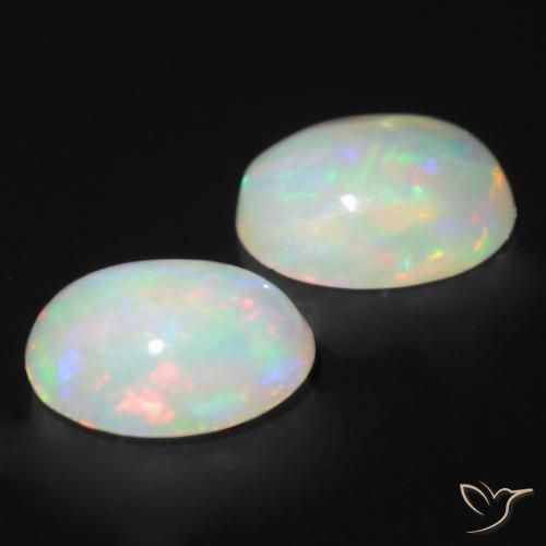 Pedras preciosas de Opala Multicolorido natural de 1.11 ct, oval, Translúcido