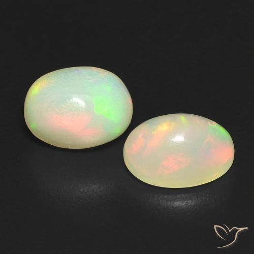 Pedras preciosas de Opala Multicolorido natural de 1.12 ct, oval, Translúcido