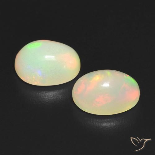 Pedras preciosas de Opala Multicolorido natural de 1.12 ct, oval, Translúcido