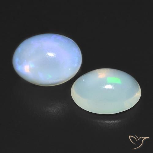 Pedras preciosas de Opala Multicolorido natural de 1.50 ct, oval, Transparente