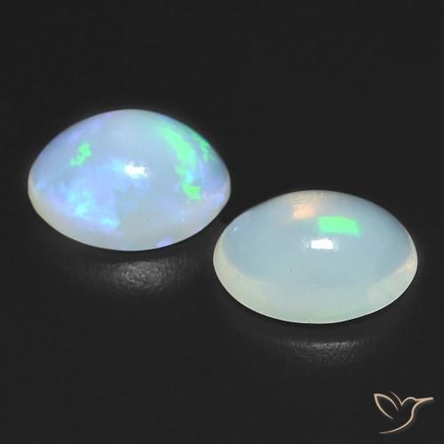 Pedras preciosas de Opala Multicolorido natural de 1.50 ct, oval, Transparente