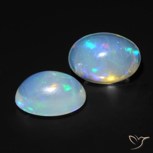 Pedras preciosas de Opala Multicolorido natural de 1.19 ct, oval, Transparente