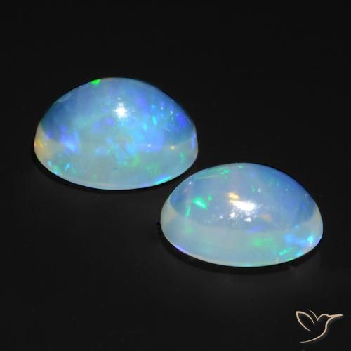 Pedras preciosas de Opala Multicolorido natural de 1.19 ct, oval, Transparente