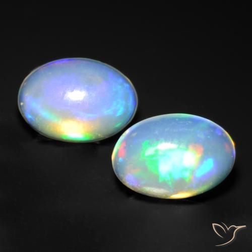 0.99ctw Natural Multicolorido Opala, oval, Transparente
