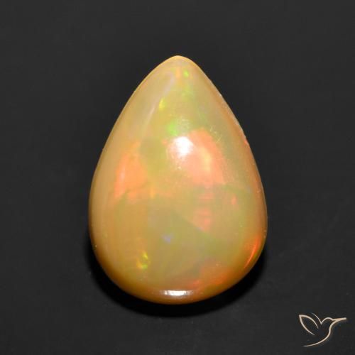 0.89ct Natural Multicolorido Opala, Formato de pêra, Translúcido