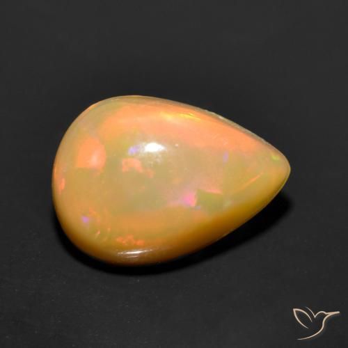 Opala Multicolorido Natural 0.89ct, Formato de pêra, Translúcido