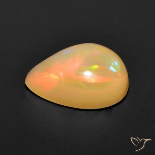 Opala Multicolorido Natural 0.89ct, Formato de pêra, Translúcido