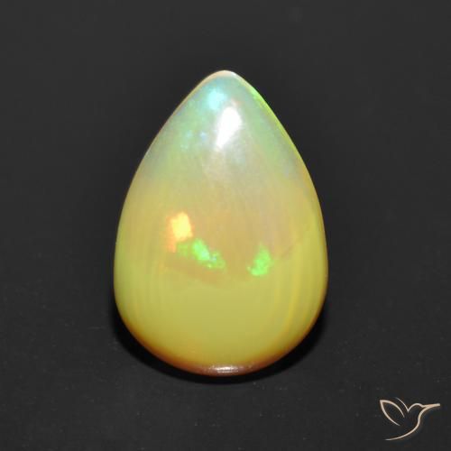 0.87ct Natural Multicolorido Opala, Formato de pêra, Translúcido
